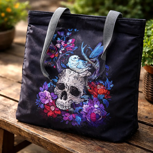 Bolsa Calavera Tote Mujer Craneo Metal Gotico Rock Emo Punk