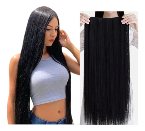 Promoción Extensiones De Cabello Negro Seminaturales Liso