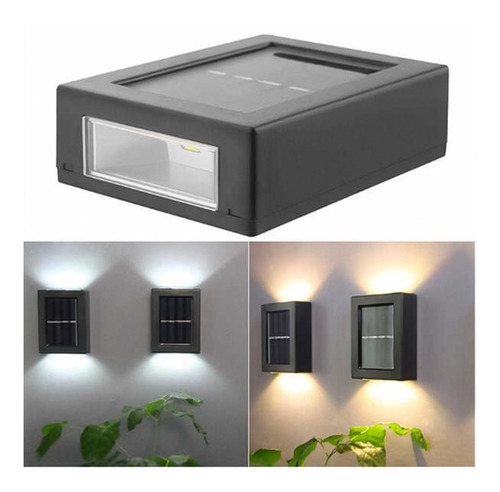 Kit 2 Arandela Led Solar Slim Luminária Parede Externa Ip65 