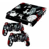 Adesivo Skin Premium Ps4 Slim Playstation 4 Akatsuki Naruto