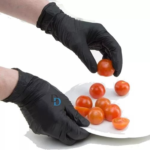   Guantes Nitrilo Negros Cocina Chef 100 Pzas Talla Grande