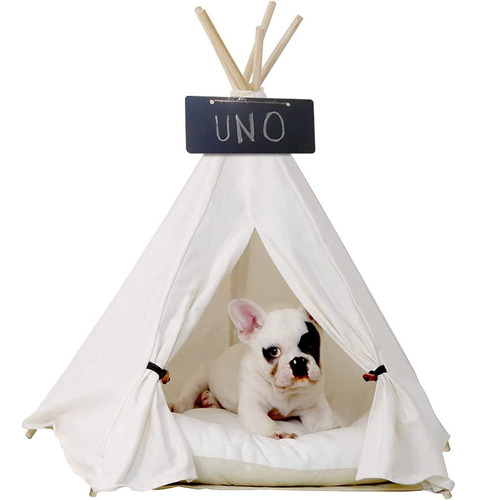 Cama Para Mascota Teepee Tienda Portatil Bco 61cm