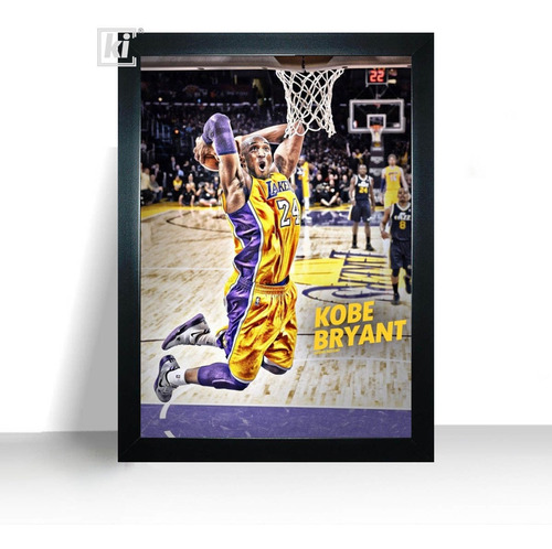 Quadro Presente Jogador Kobe Bryant Moldura A4 32cm