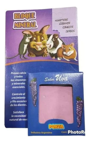 Bloque Mineral Roedores Dental Hamsters Cobayos Saborizado