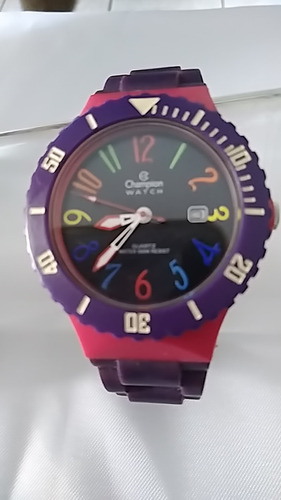 Relógio Pulso Champion Watch Cp 30119 Fundo Preto Funciona 