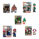 Set De 5 Figuras Super Mario Bros Tipo Funko Pop 13 Cm  