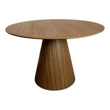 Mesa De Jantar Cone Redonda 160 Cm Base Madeira Pau Ferro