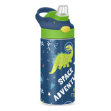 Botella De Agua Para Niños Con Dinosaurio Espacial Con Tapa 