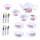 Kit Festa Do Chá Da Tarde Porcelana Infantil 17 Pçs Tea Set