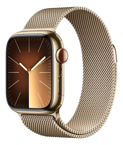 Apple Watch Series 9 Gps + Celular  Caja De Acero Inoxidable Color Oro De 45 Mm  Correa Estilo Milanés Color Oro - Distribuidor Autorizado