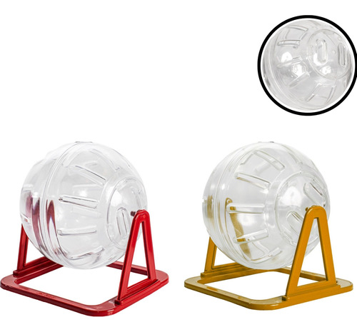 Kit 2 Bola Globo Exercícios Hamster Roedores Cores Sortidas