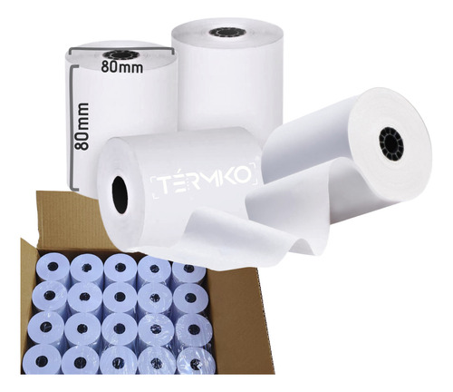 20 Rollos Papel Termico 80x80 Mm Recibo Ticket Pos Venta 80