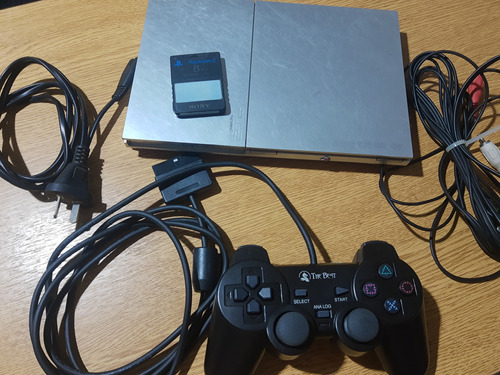 Ps2 Slim Version Silver!! Funcionando + 3 Memory Cards!!