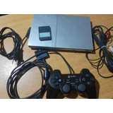 Ps2 Slim Version Silver!! Funcionando + 3 Memory Cards!!