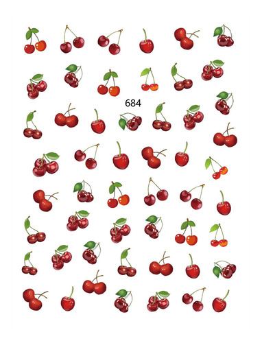 Adhesivo 3d Con Forma De Fruta Para Uñas, Diseño De Hojas De