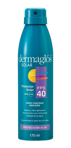 Protector Solar Dermaglos Fps 40 Spray Continuo X170 Gr