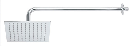 Regadera Cuadrada Acero Inox 20cm Con Brazo 50cm Y Chapeton 