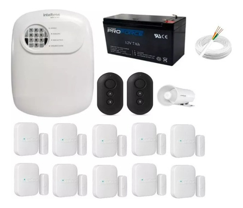 Kit Alarme Intelbras Central App Celular 10 Sensor Sem Fio