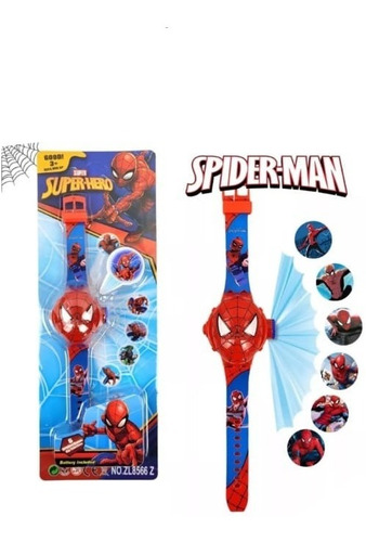  Relogio Infantil Projetor Homem Aranha 6 Imagens 3d Luz