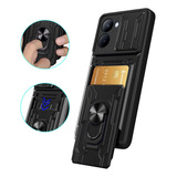 For Realme C33 Card Slot Case Slide Lens Stand Hard Cover