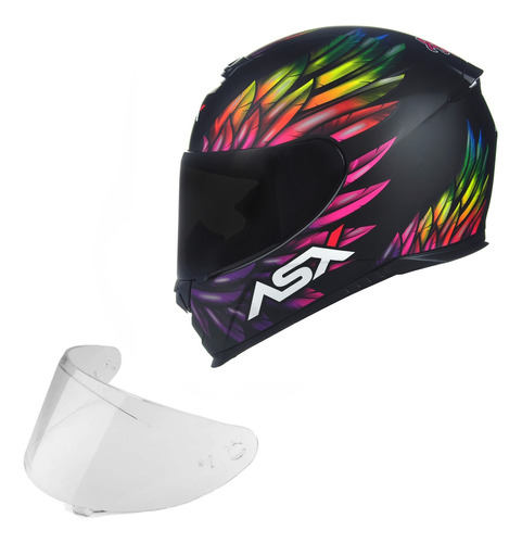 Capacete Asx Eagle + Viseira Fume De Moto Masculino Feminino