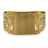 Anillo Calado Sello Cuadrado Para Grabar Oro 18k T:17  