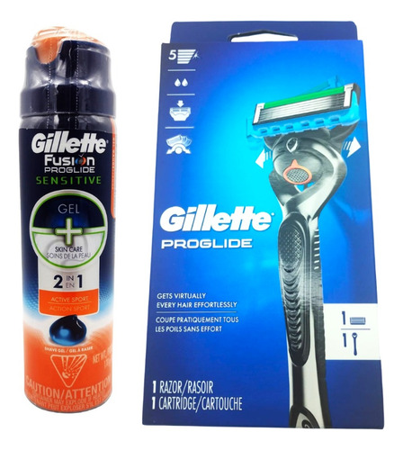 Rastrillo Gillette Proglide Con 1 Cartucho +gel Para Afeitar