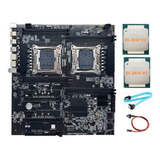 Placa Base X99 De Doble Zócalo+2 Cpus Xe5 2650 V3+cable 