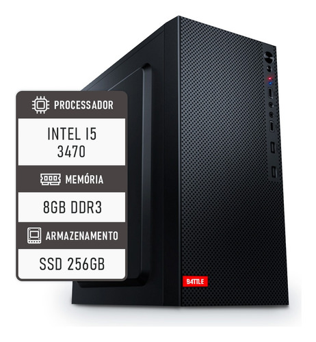 Cpu Completa Gamer I5 3470 + 8gb Ram + Ssd 256 Gb Com Nf