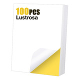 Papel Adhesivo Brillante Blanco Para De Imprimir 100 Hojas