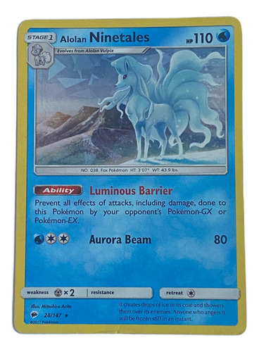 Ninetales Carta Pokémon Original Tcg Inglés 28/147