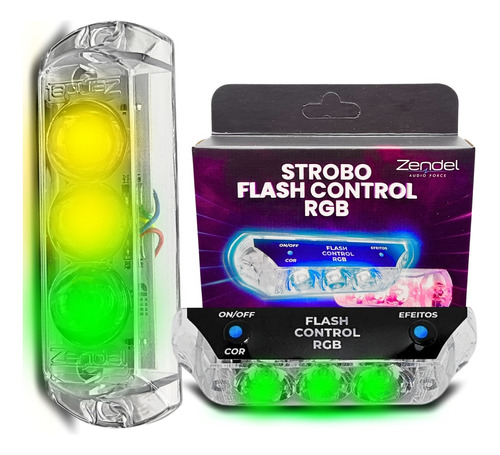 Kit Strobo 2 Farois Rgb Zendel 9w P/ Caixa Bob