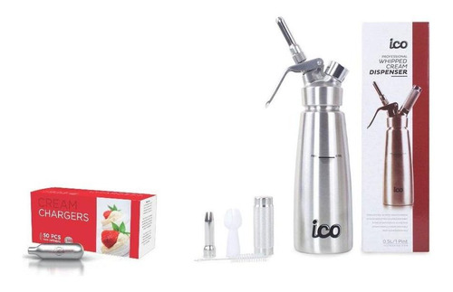 Sifon Para Crema Acero Inox. 1/2 Lt +10 Cargas Envio Gratis