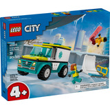 Lego City Ambulancia De Emergencias Y Chico De snowboard Cantidad De Piezas 79
