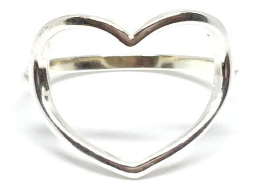 Anillo Corazón Calado Grande Plata 925