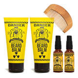 Kit Barba Forte Danger 2 Balm 170g + 2 Óleo P/ Barba + Pente