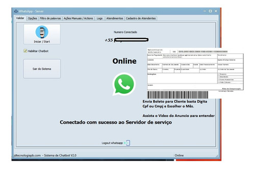 Sistema De Envio De Boleto Automatico Whats - Codigo Fonte