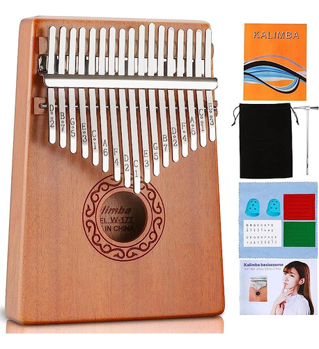 Piano Kalimba 17 Teclas + Instrucciones + Martillo 