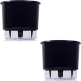 Vaso Raiz Autoirrigavel Grande 21x18 Preto Flores Kit 2 Pcs