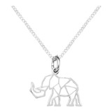 Dije Y Cadena Elefante Orifami Plata 925 Con Envio