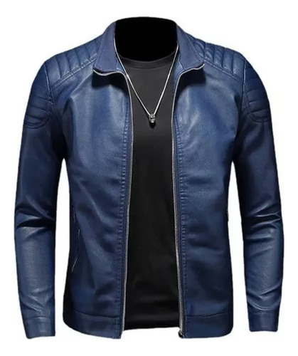 Chaqueta De Cuero De Motociclista De Moda Ajustada