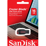 Pen Drive Sandisk 16 Gb Cruzer Blade Original Lacrado C/ Nfe