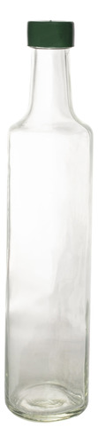 Botella Vidrio Aceite 500cc Redonda Transparente Tap Ins X12