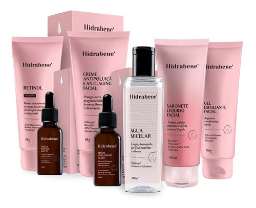 Kit Skin Care Facial Hidrabene Completo Preenchedor 7 Itens