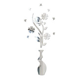 Pegatina 3d De Acrílico Para Pared, Diseño De Flores Y Jar
