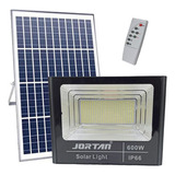 Lampara Reflector Con Panel Solar Jortan 600w Ip66 Recargabl