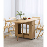 Piaqia Mesa De Comedor Plegable, Mesa De Cocina Convertible.