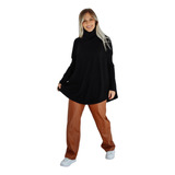 Poleron Largo Tejido Oversize Para Mujer