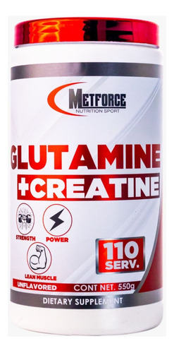 Glutamina + Creatina Monohidratada Metforce 110servs 550grs