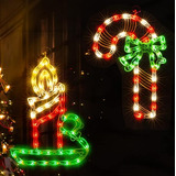 Luces De Silueta De Ventana De Navidad Paquete De 2 Velas Il